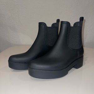 Jeffrey Campbell Cloudy Waterproof Chelsea Rain Boot Matte Black